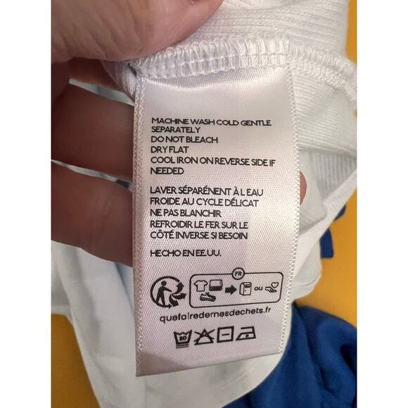 NEW without tag FREE PEOPLE Ribbed Boatneck Baseball Tee - Royal Combo S… - Picture 5 of 7